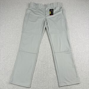 Under Armour HeatGear Baseball Pants Men XL Loose Relaxed Fit Gray Elastic Waist